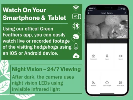 Deluxe hedgehog house with Wifi Camera Bundle