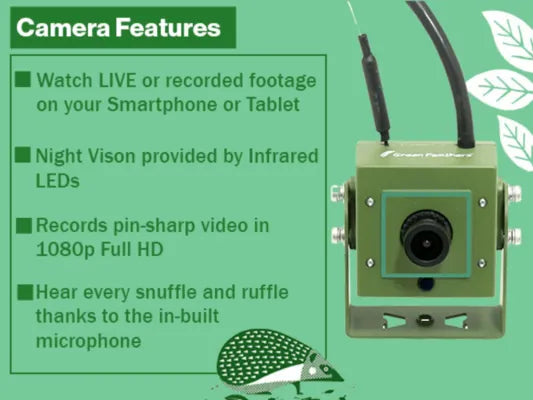 Deluxe hedgehog house with Wifi Camera Bundle